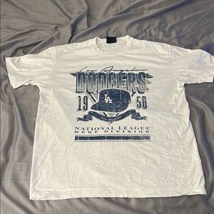 Pacsun White Los Angeles Dodgers Graphic T-Shirt, never worn, washed once